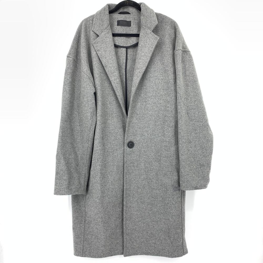 Represent Mens XL Heather Gray 100% Wool Oversize Overcoat Made in England AS IS